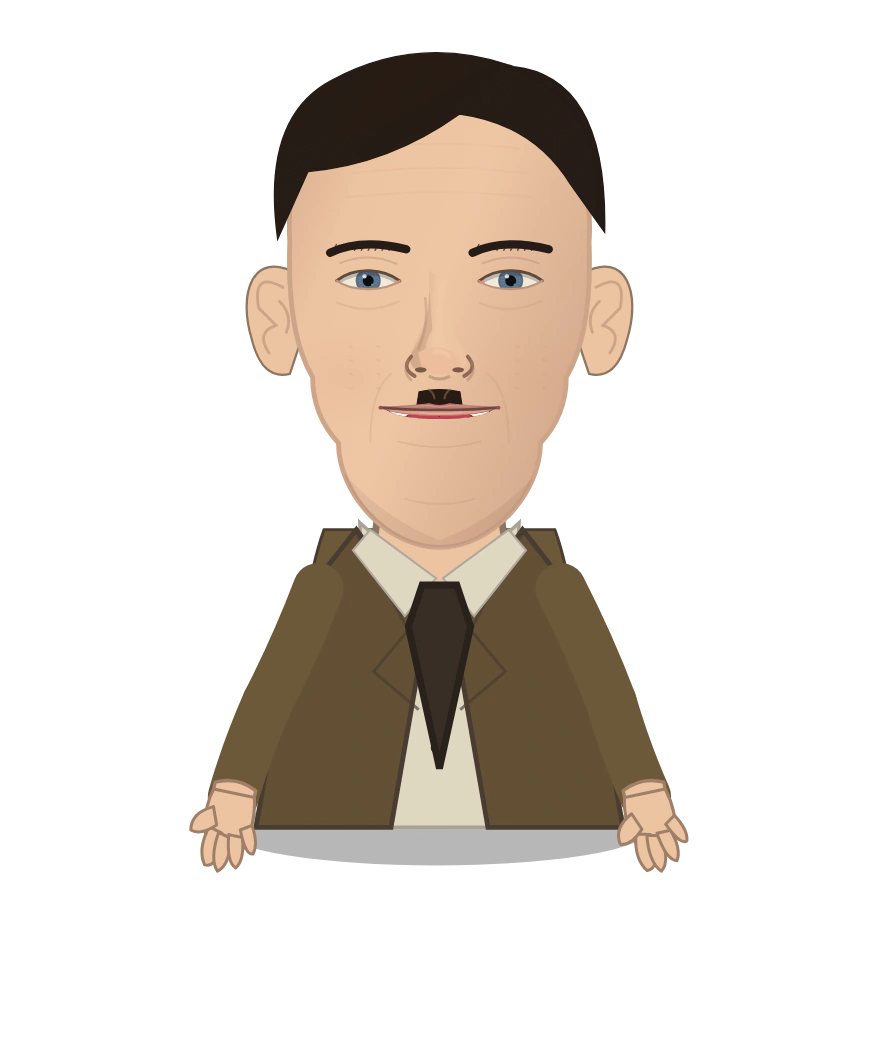 Illustrated Adolf Hitler cast design