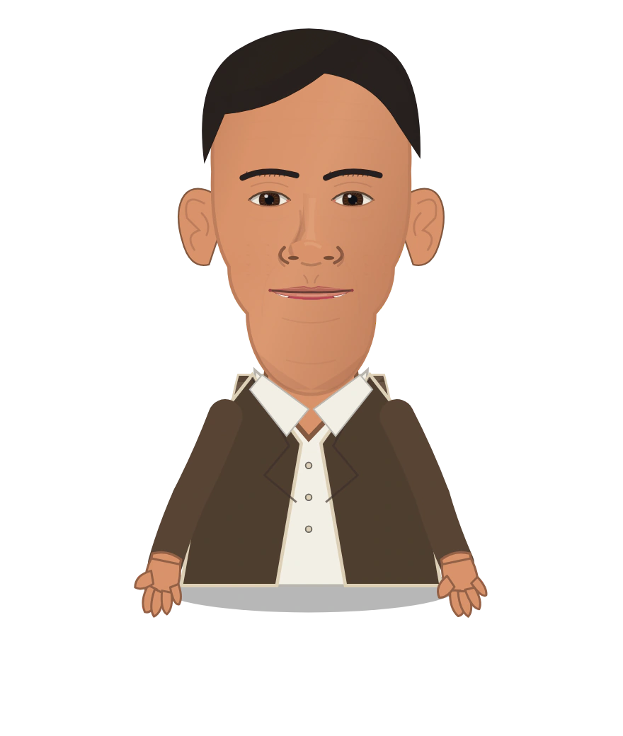 Illustrated Alan Turing cast design