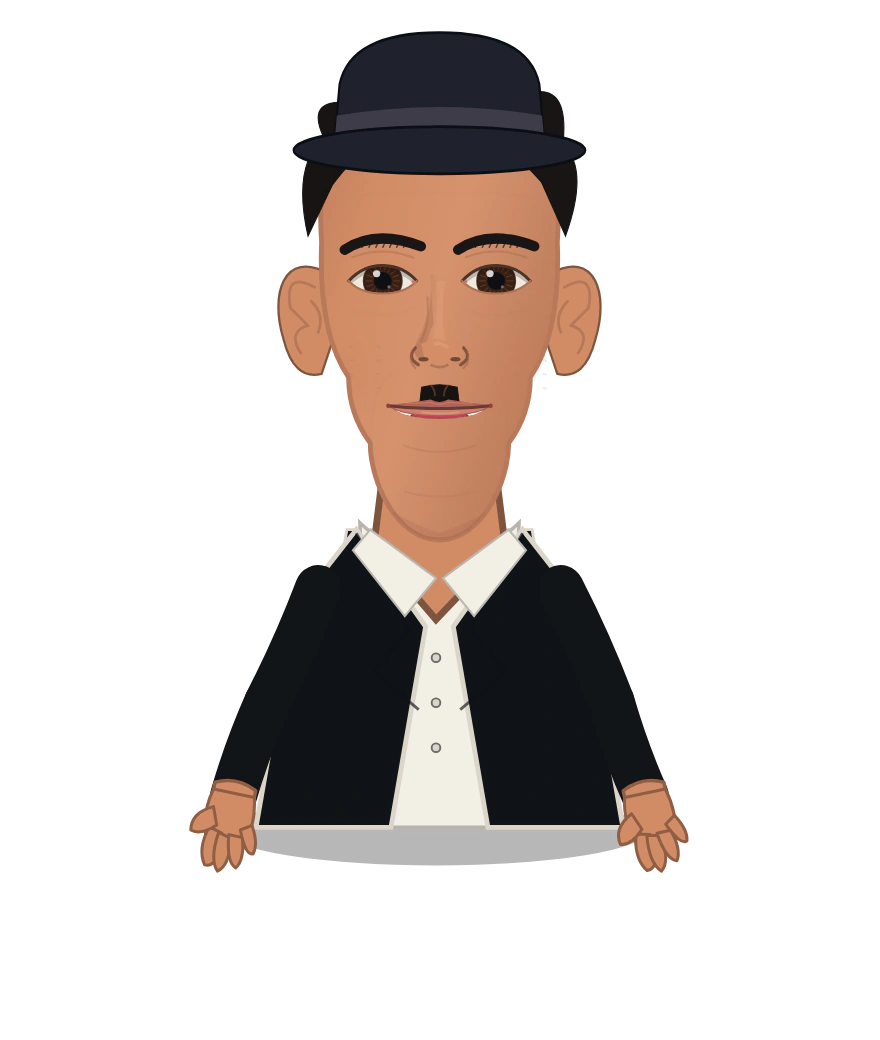 Illustrated Charlie Chaplin cast design