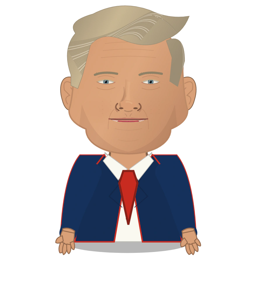 Illustrated Donald J Trump cast design