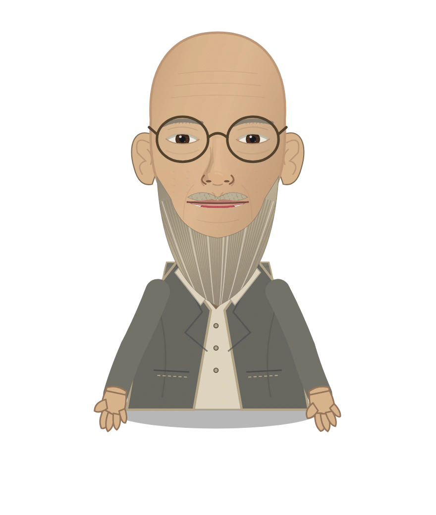 Illustrated Émile Durkheim cast design