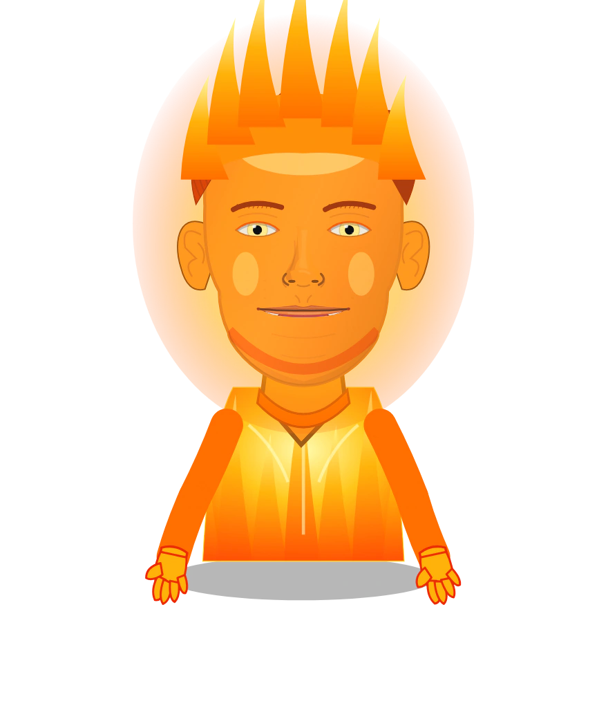 Illustrated Human Torch cast design