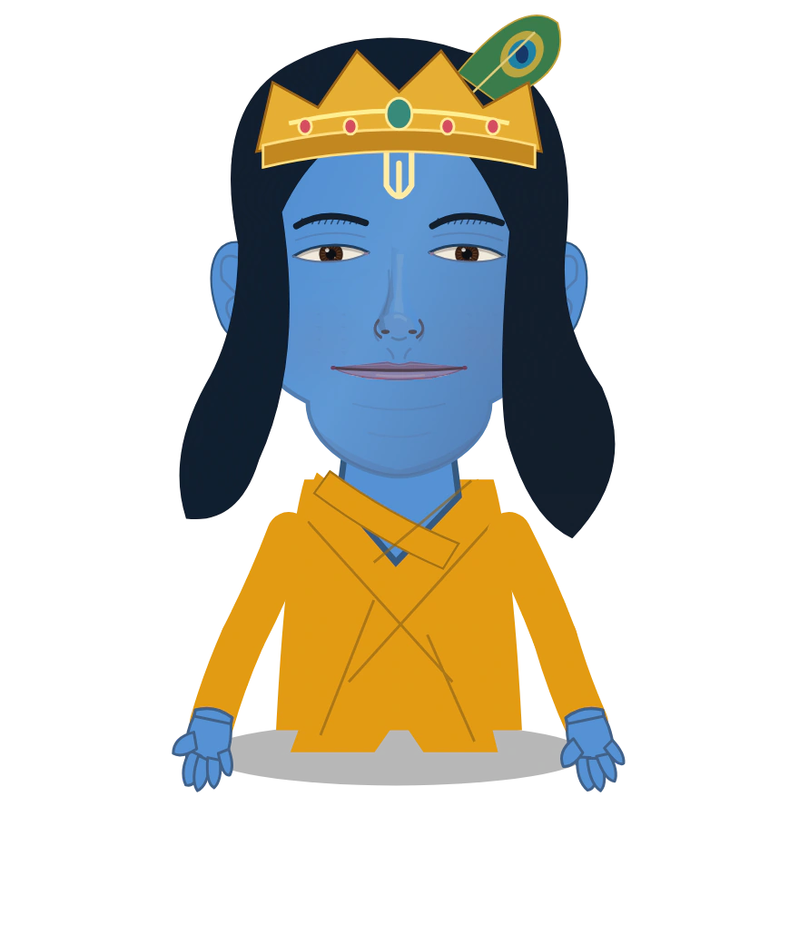 Illustrated Lord Krishna cast design