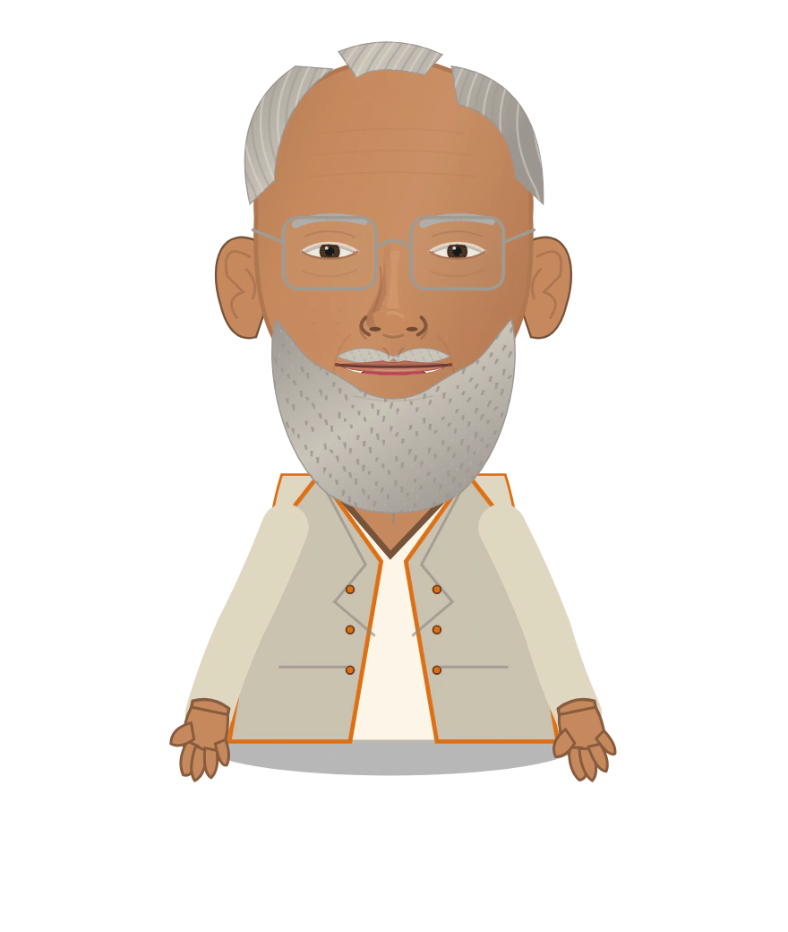Illustrated Narendra Modi cast design