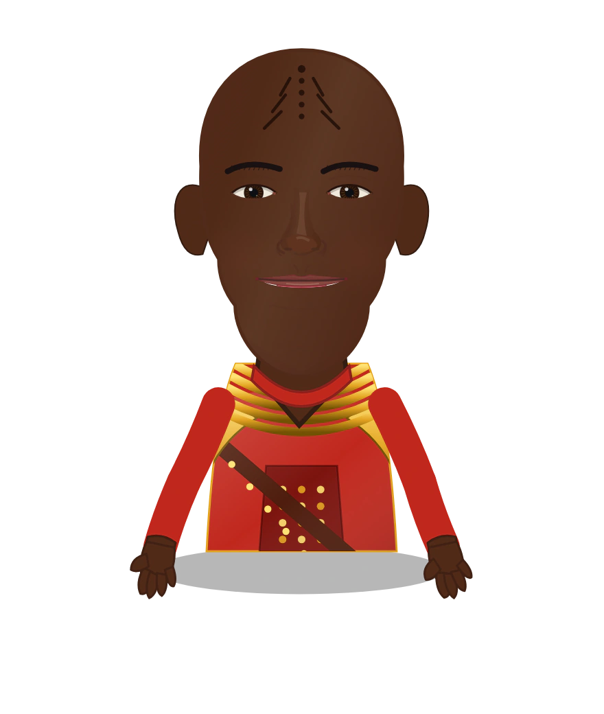 Illustrated Okoye cast design