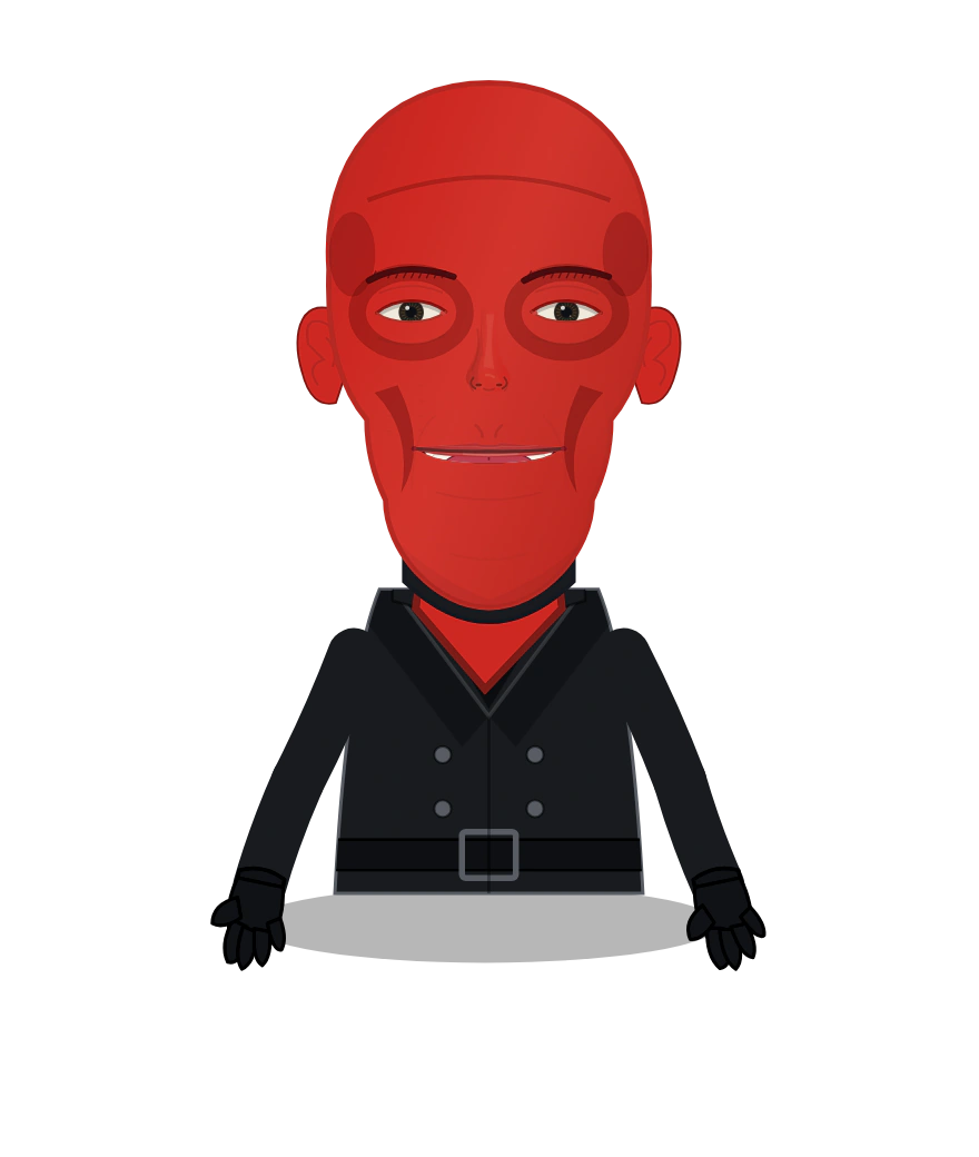 Illustrated Red Skull cast design