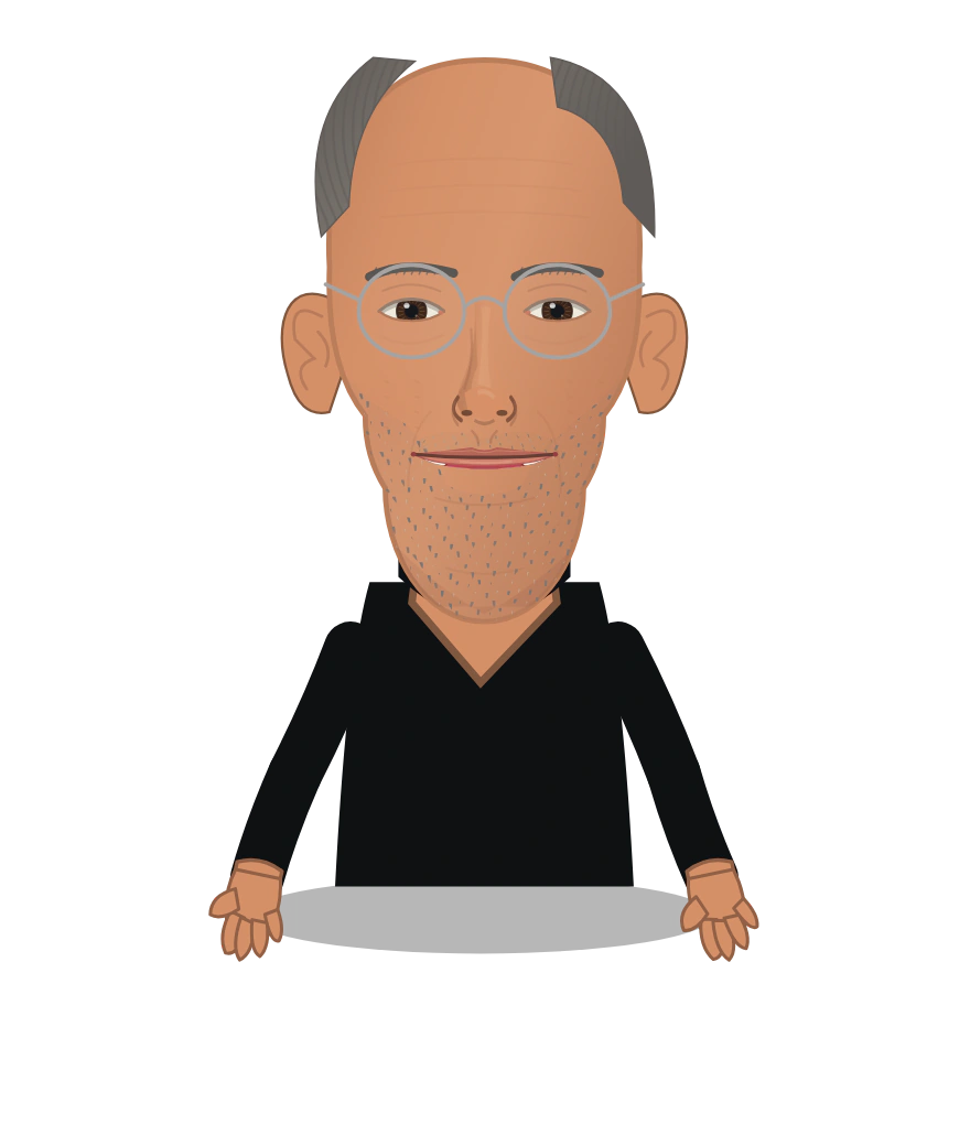 Illustrated Steve Jobs cast design