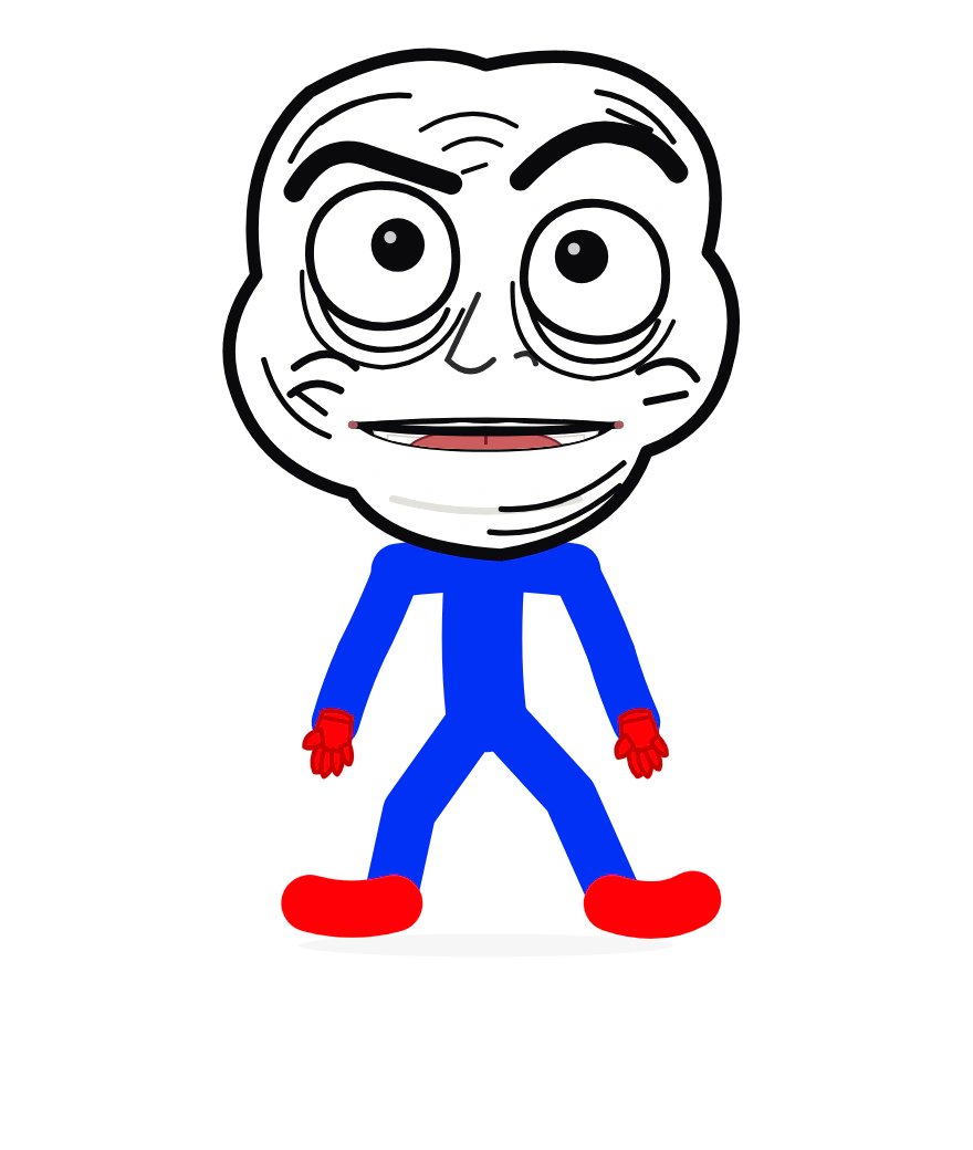 Illustrated Unapologetic Meme Stickman cast design